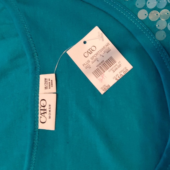 Cato teal embellished top. - Picture 4 of 4